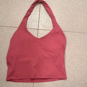 Lululemon pink halter athletic crop top